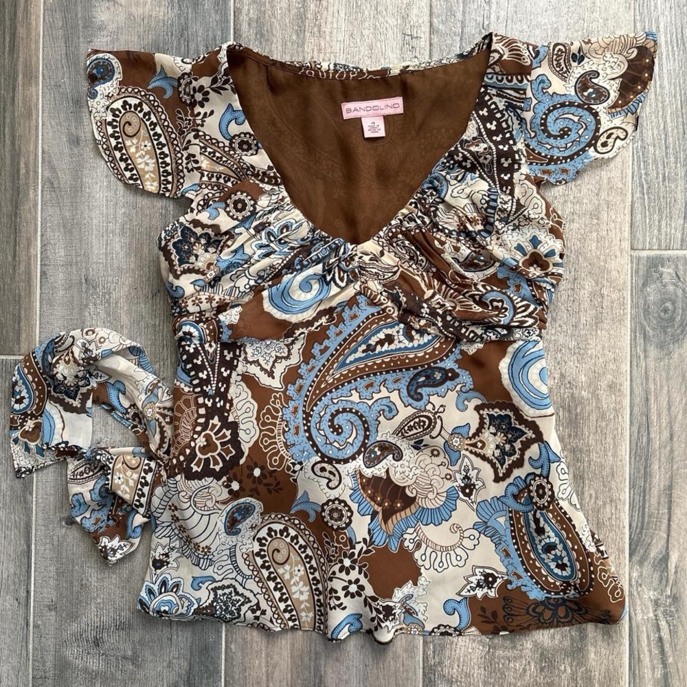 Bandolino Vintage Tie Back Blouse